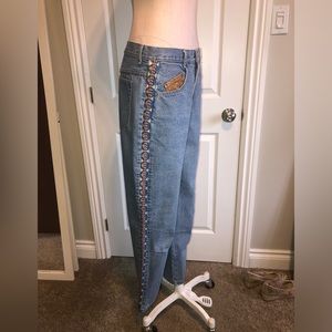 Hollywood Era Jeans with embroidered sides